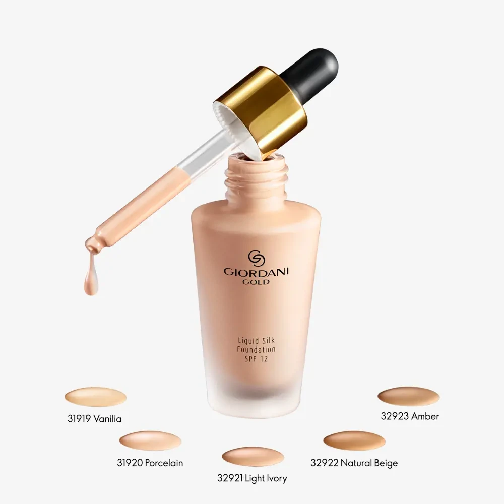 کرم پودر مایع قطره چکونی جوردانی گلد سیلک با spf12اورجینال کد 32920