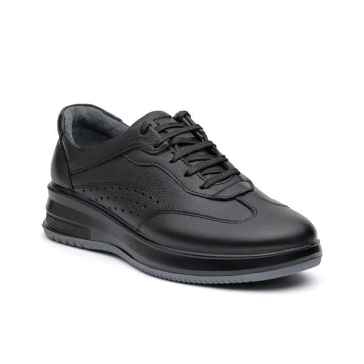 کفش اسپرت چرم تبریز فایتر بندی زیره تزریق دورنگ