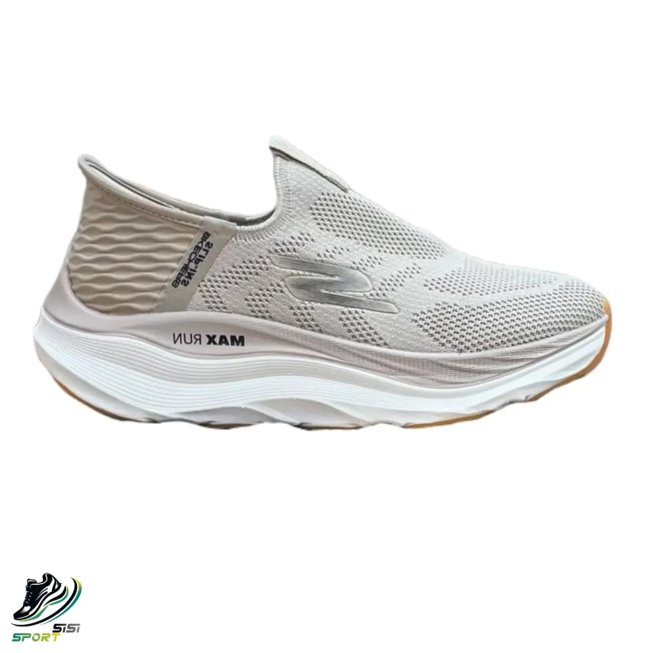 کفش اسکیچرز بدون بند Max Run کرمی مردانه