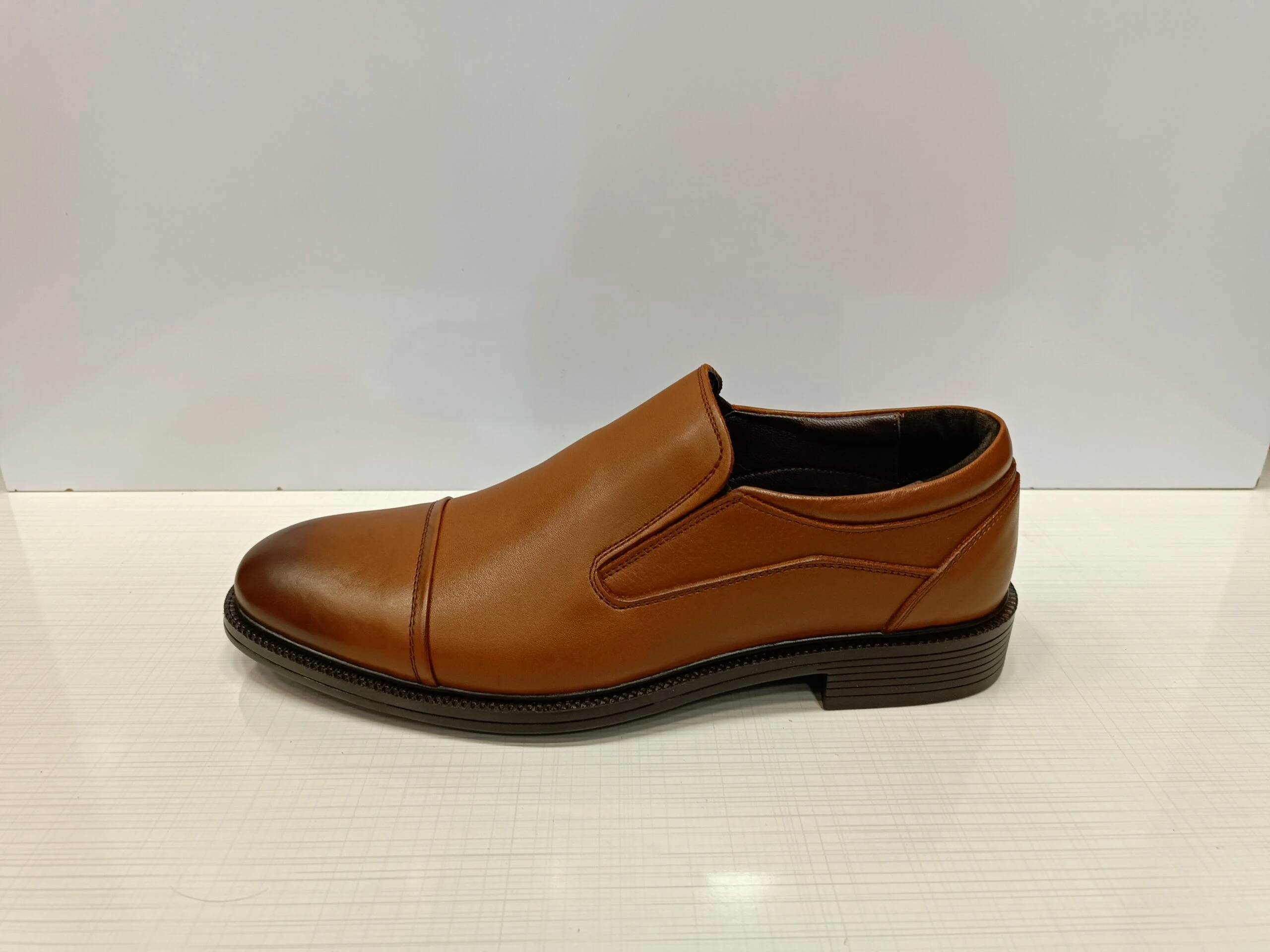 کفش راحتی چرم مردانه مدل آکسفورد عسلی
