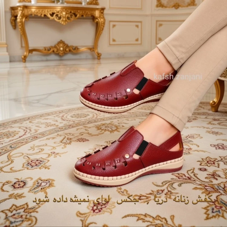کفش زنانه تابستانی تمام چرم گاوی تبریز سایز 37 تا 41