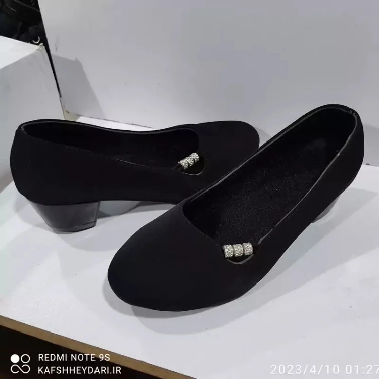 کفش مجلسی بغل نگینی پاشنه 3 سانتی