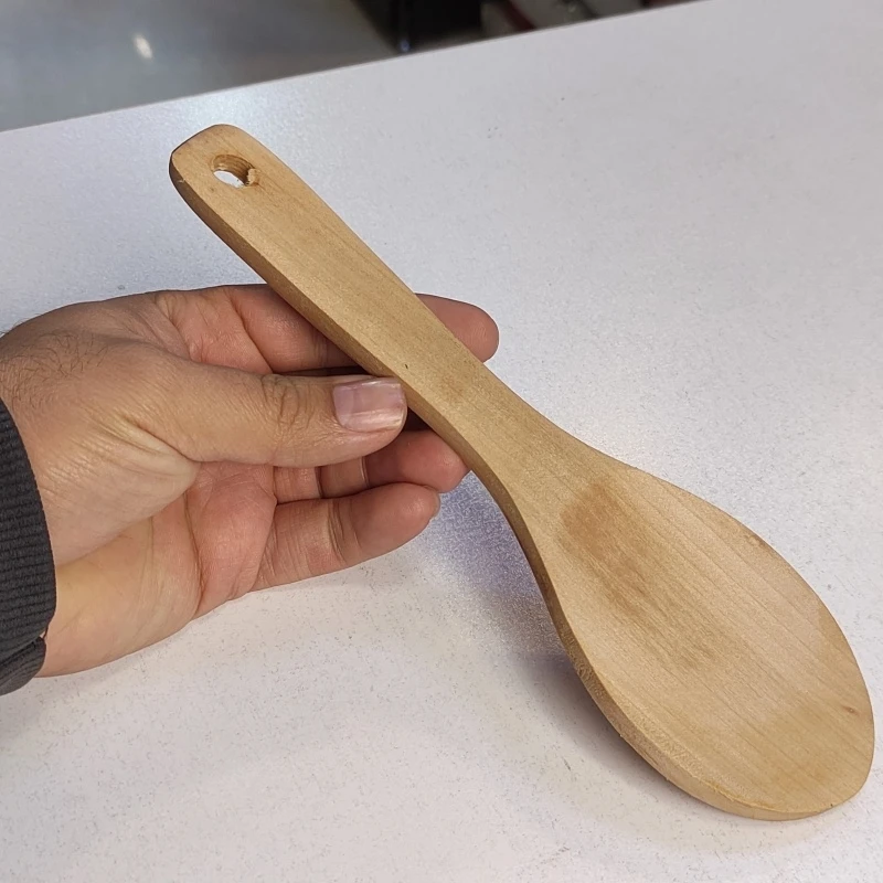 کفگیر قاشقی پهن 23 سانتی چوبی