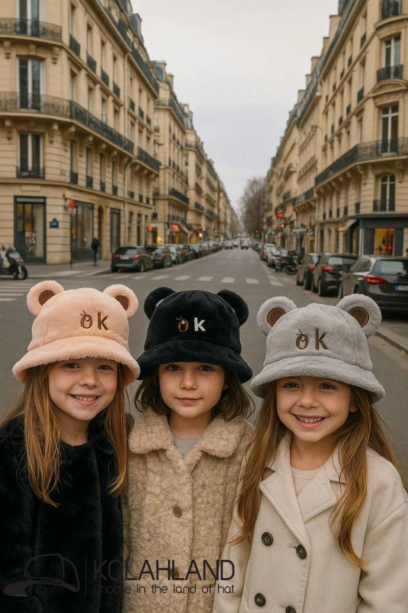 کلاه باکت تمام موهر OK گوشدار