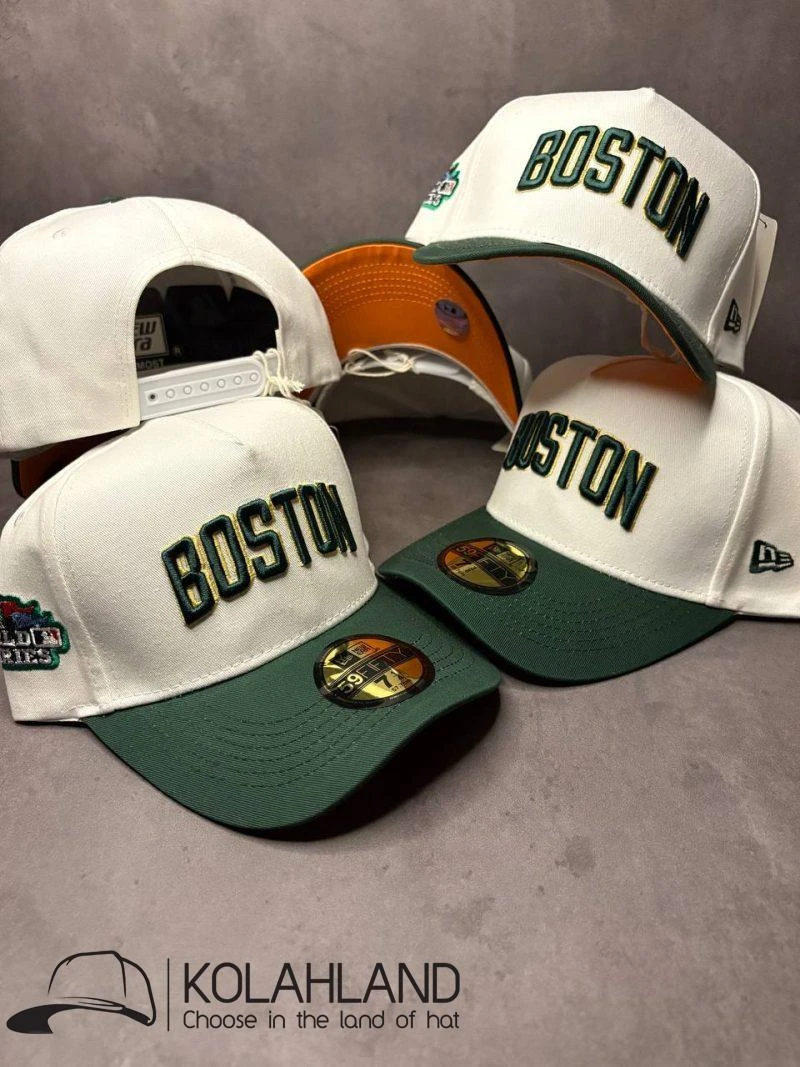 کلاه نقابدار بیسبالی اسنپ بک سفید سبز(ADJUSTABLE) مارک BOSTON RED SOX کد 042