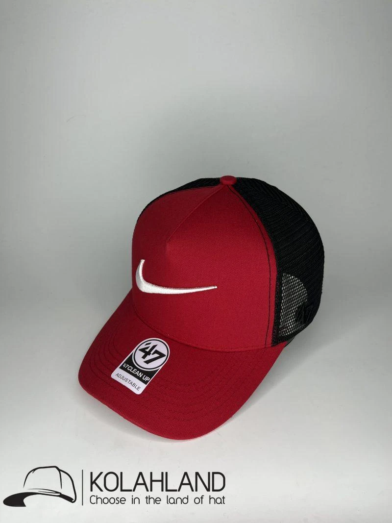 کلاه نقابدار کتان پشت توری NIKE قرمز کد 008