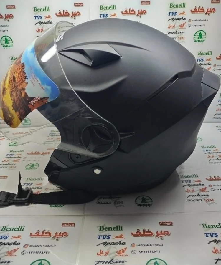 کلاه کاسکت ایمنی موتور سیکلت بدون فک برند رادین رنگ مشکی مات