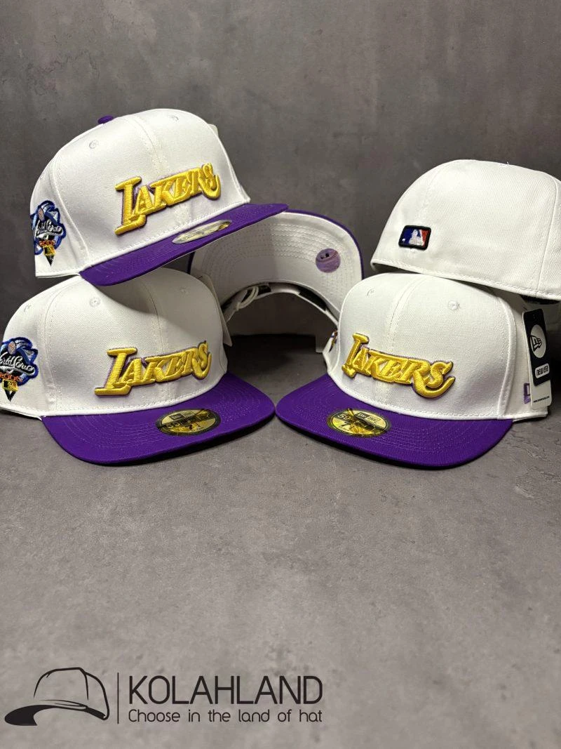 کلاه کپ فیت بک LAKERS سفید بنفش کد262