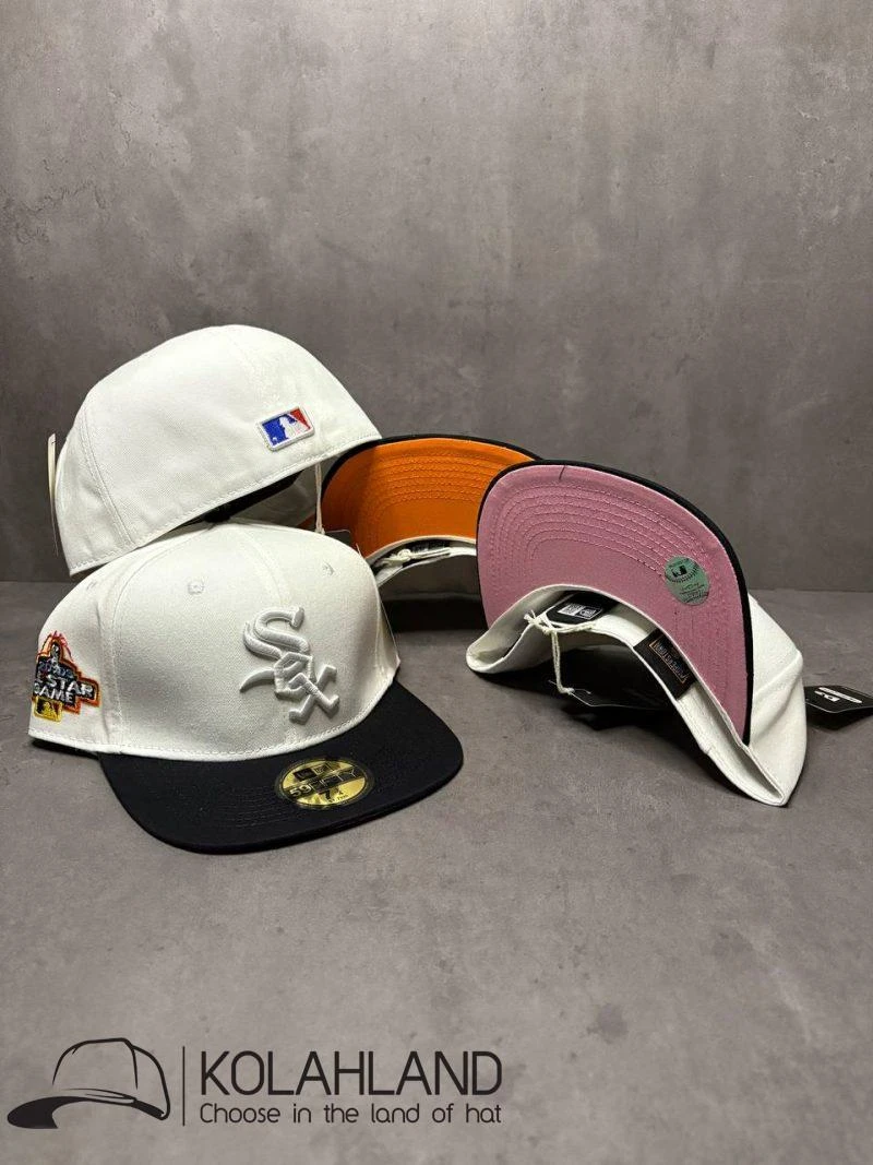 کلاه کپ فیت بکCHICAGO WHITE SOX سفید مشکی کد218