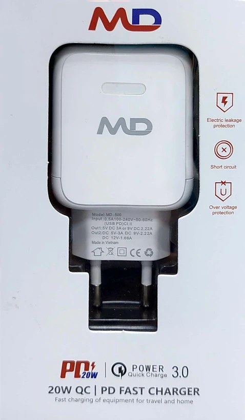 کلگی شارژر20 وات ام دی دوپورت مدل md-500 فست شارژ