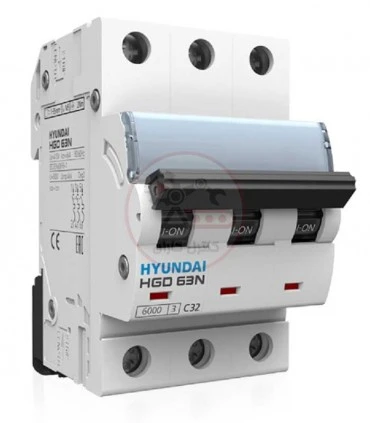کلید مینیاتوری هیوندا سه پل 16 آمپر Hyundai-3P-C16