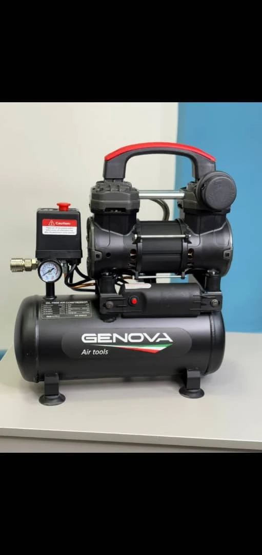 کمپرسور 10 لیتر بی صدا (سایلنت)جنووا (Genova) یک سال گارانتی مدل 810BF10-2 ارسال با پست