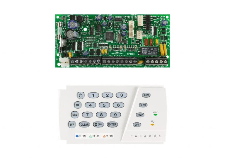 کنترل پنل 4 زون SP4000 به همراه کی پد K636 + جعبه فلزی