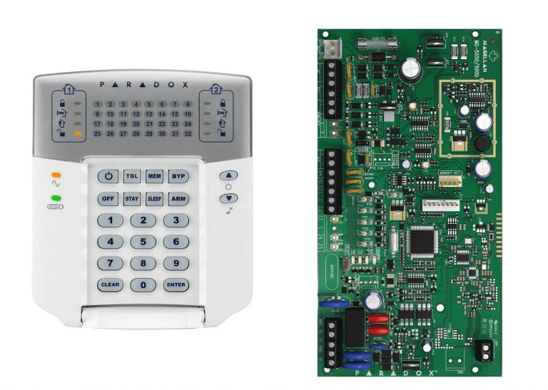 کنترل پنل بی سیم 32 زون MG5000 به همراه کی پد K32LED و ریموت REM1