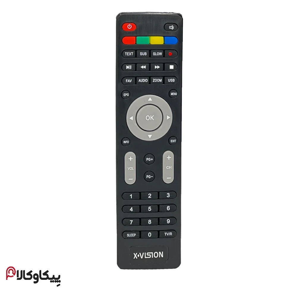 کنترل گیرنده دیجیتال Xvision ایکس ویژن Q9 دکمه طوسی