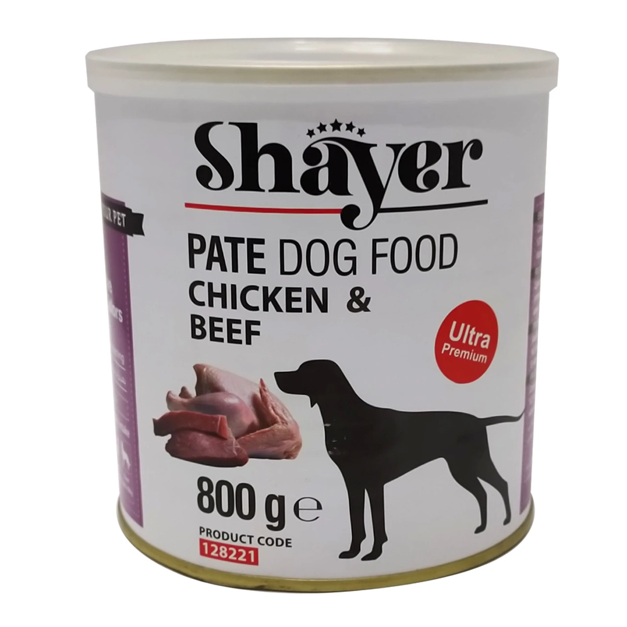 کنسرو غذای سگ شایر مدل مرغ و گوشت chicken and beef وزن 800 گرم