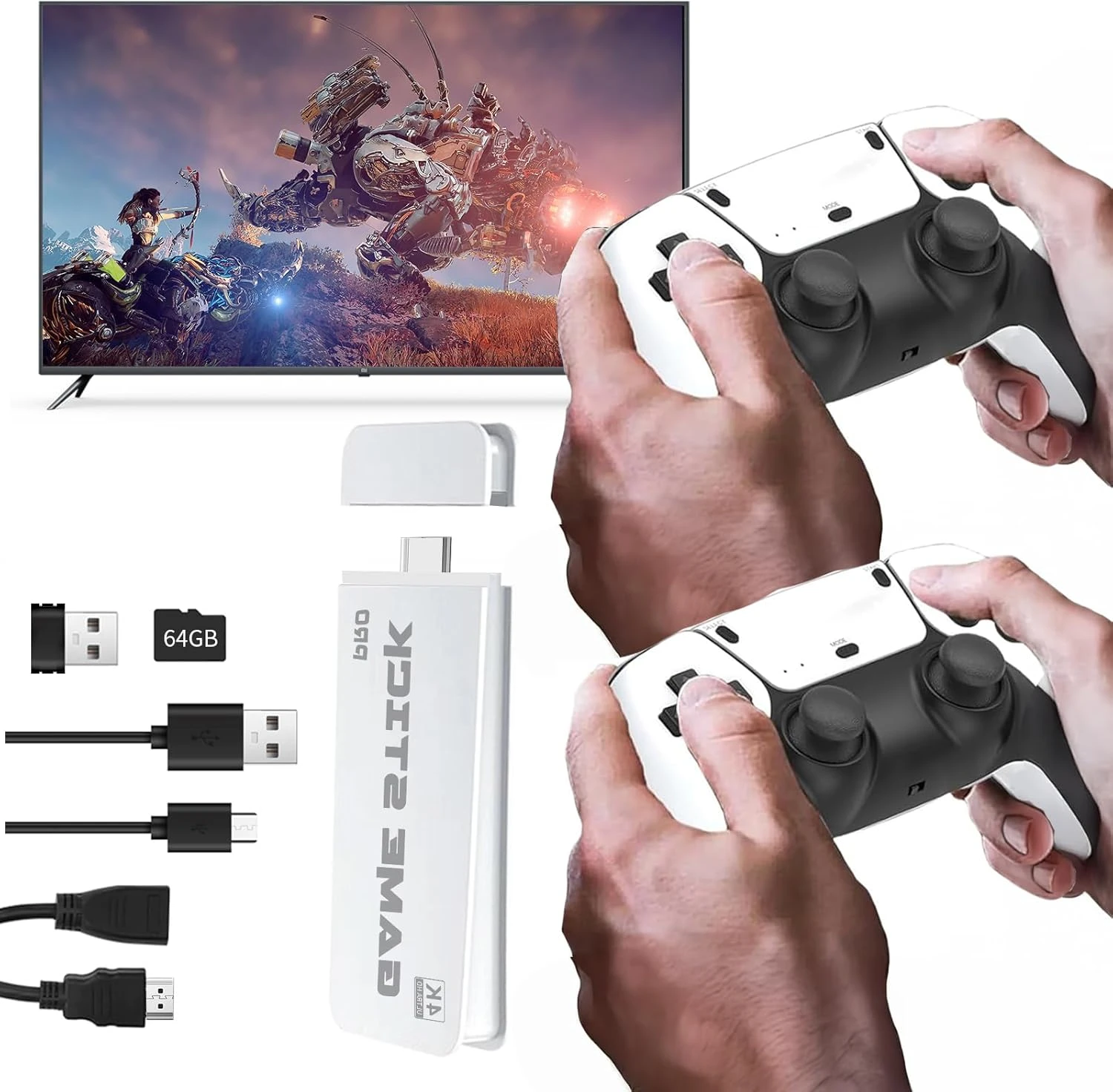کنسول بازی رترو HigoYXP مدل M15 با دو دسته بی‌سیم و خروجی HDMI مناسب تلویزیون و پروژکتور