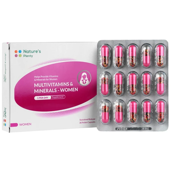 کپسول مولتی ویتامین و مینرال بارداری و شیردهی نیچرز پلنتی Natures Plenty بسته 30 عددی