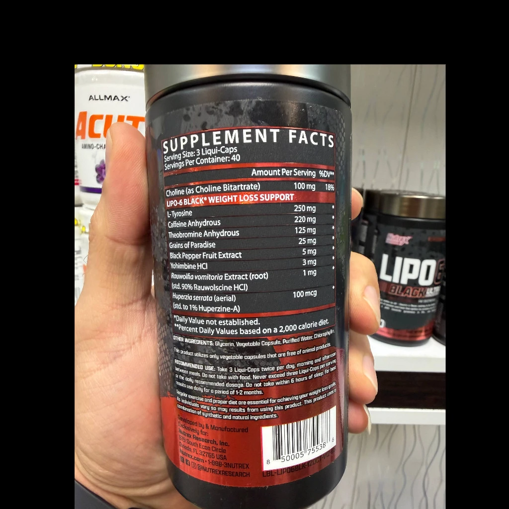 کپسول چربی‌سوز ناترکس لیپو 6 بلک (Nutrex LIPO‑6 Black)