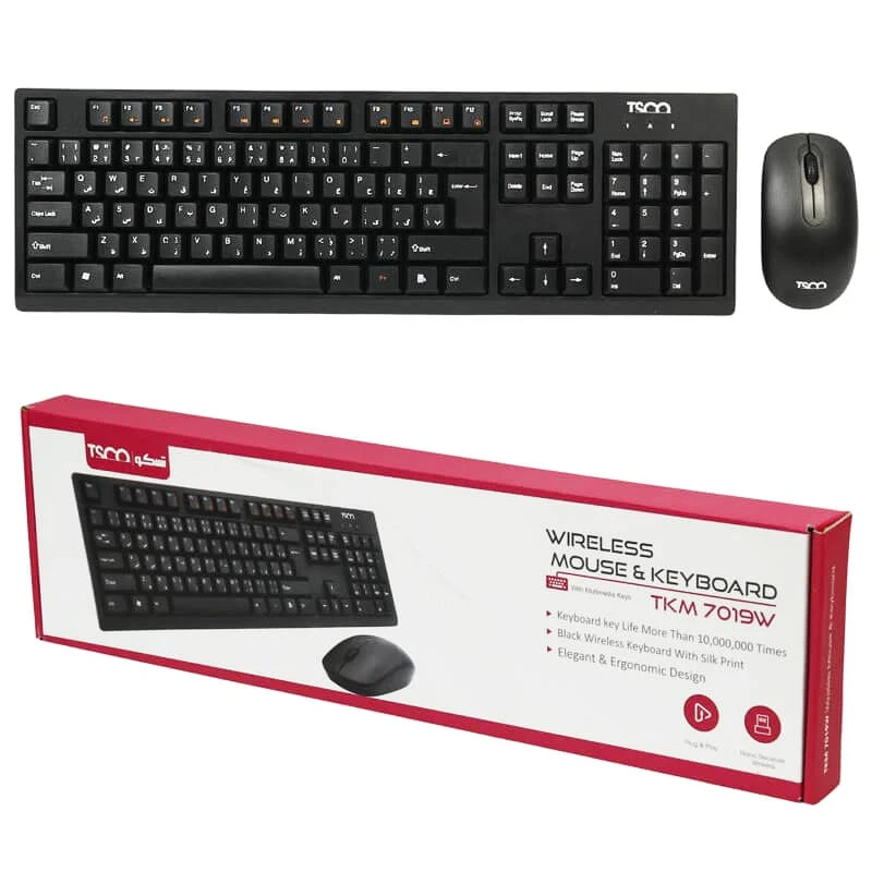 کیبورد و موس بی سیم تسکو TKM 7019W