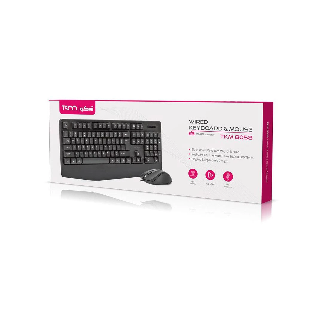 کیبورد و موس سیمی تسکو مدل TKM 8058