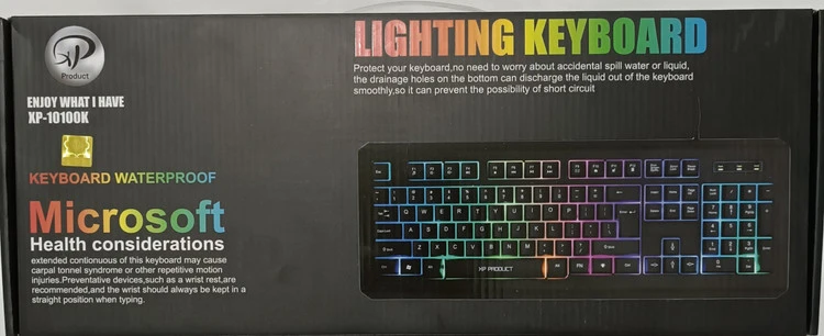 کیبورد گیمینگ XP مدل XP-10100K – با نورپردازی RGB و طراحی حرفه‌ای برای بازی‌های پرسرعت