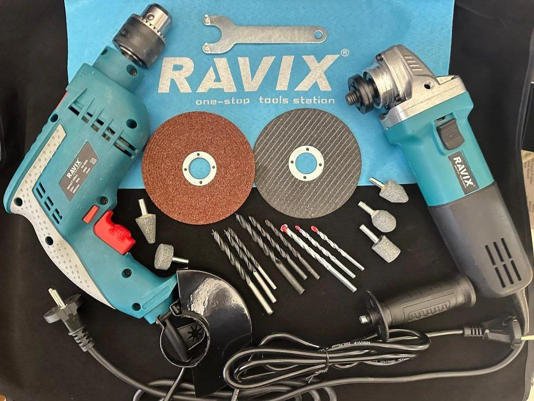 کیت دو عددی دریل و مینی فرز صنعتی طرح رونیکس برند راویکس RAVIX مدل RX-6060 ارسال با پست