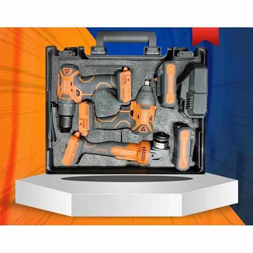 کیت شارژی براشلس 20ولت 2 آمپر مینی فرز دریل بکس سه کاره آنکور پی ام مدل EAWE.A.W. brushless 3-piece charging kit 20V 2A E.A.W