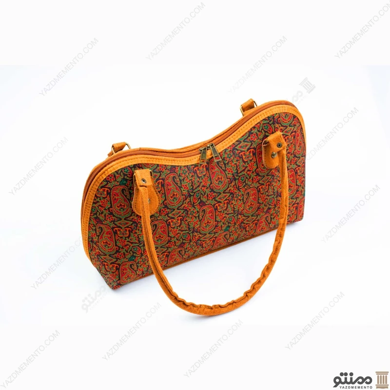 کیف ترمه طرح یاس رنگ مشکی
