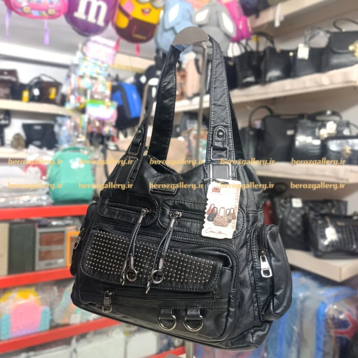 کیف زنانه old friend وارداتی چرم شسته مدل 678