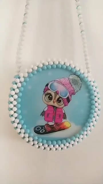 کیف مرواریدی دست بافت با صفحات پلکسی وارداتی☃️❄️