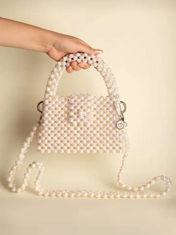 کیف مرواریدی مجلسی زنانه با مروارید شاین دار وارداتی اعلا Instagram@zarana_bag