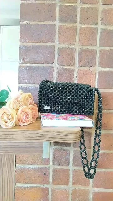 کیف مرواریدی مجلسی زنانه بزرگ و جادار با بند بلند👸🏻👛