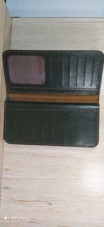 کیف پول جنس چرم گاوی دست دوز مدل سه لت