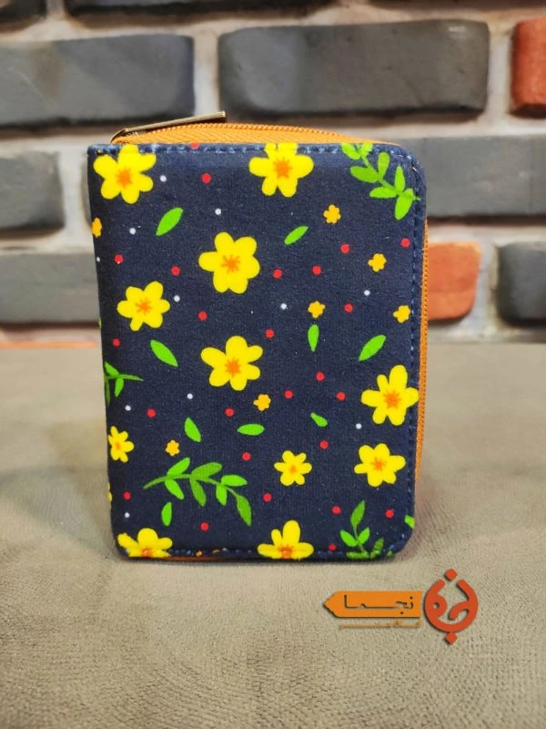کیف پول کتی دور زیپ طرح گلگلی کد KPDCZ41