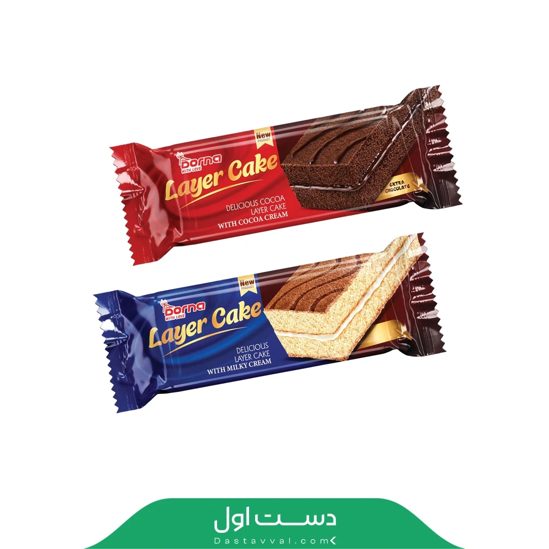 کیک دولایه وانیلی با کرم شیری درنا