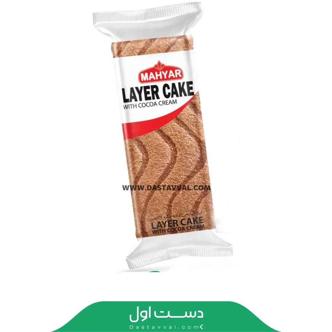 کیک دولایه وانیلی با کرم کاکائویی (شفاف) مهیار