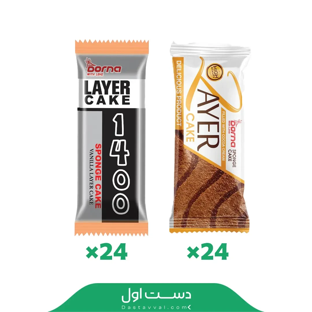 کیک لایه ای ۱۴۰۰ درنا – کارتن ۲۴ عددی