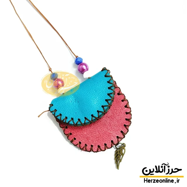 گردن آویز حرز امام جواد (ع) و دعا چرم کیفیت عالی طرح رنگین کمان