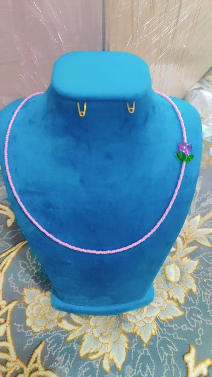 گردن بند گل لاله بنفش💜