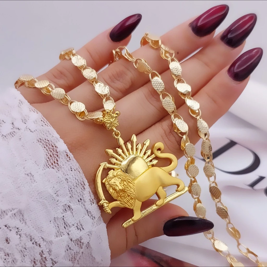 گردنبند بلند طرح شیروخورشید