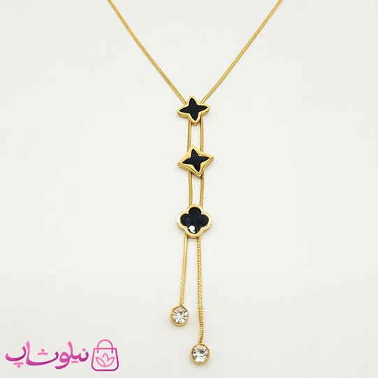 گردنبند دخترانه استیل با آویز بلند
