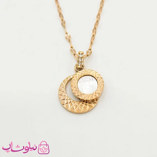 گردنبند دخترانه ظریف استیل رزگلد کد 112