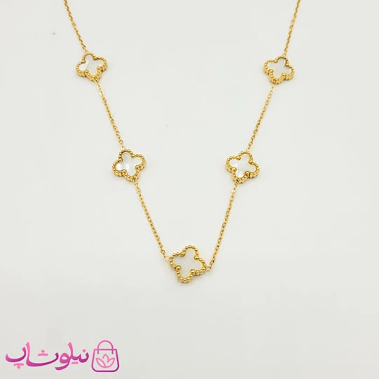 گردنبند دخترانه مدل ونکلیف سفید کد 360
