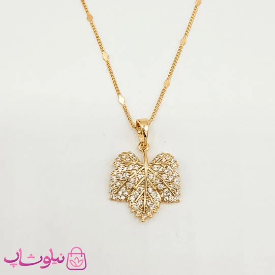 گردنبند دخترانه ژوپینگ مدل برگ نگیندار