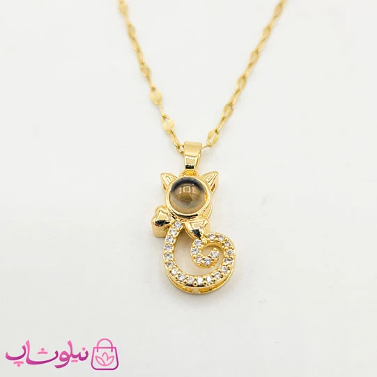 گردنبند دوستت دارم به صد زبان طرح گربه