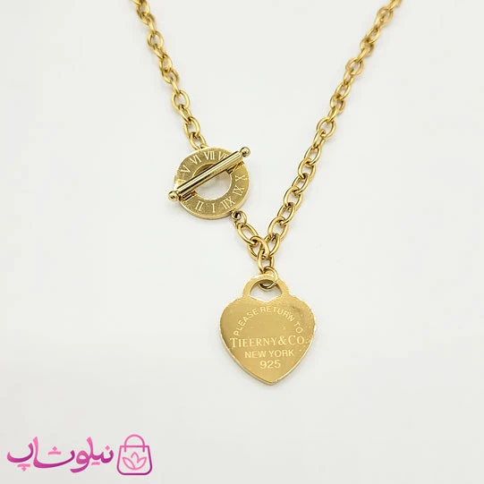 گردنبند زنانه تیفانی استیل طرح قلب کد 2561-1