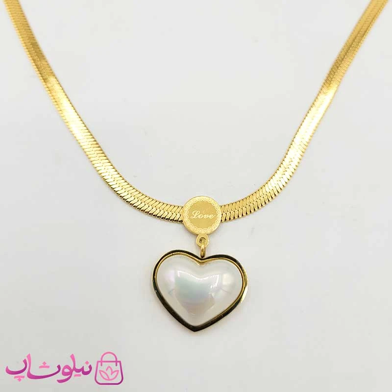 گردنبند زنانه طرح قلب سفید