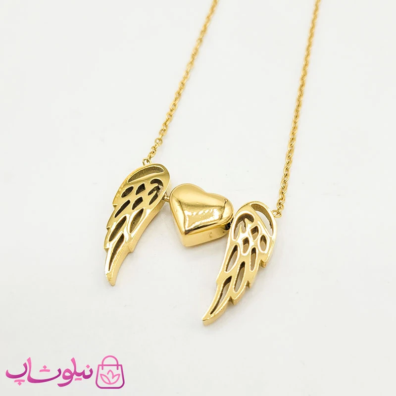 گردنبند زنانه طرح قلب و بال
