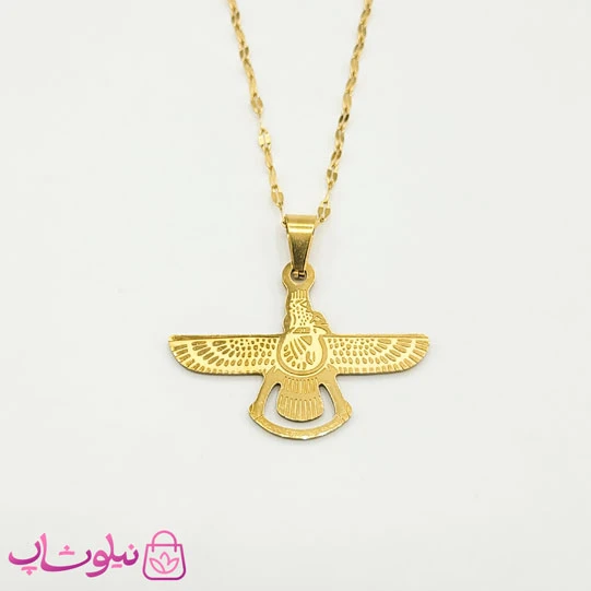 گردنبند زنانه مدل فروهر طلایی کد 399